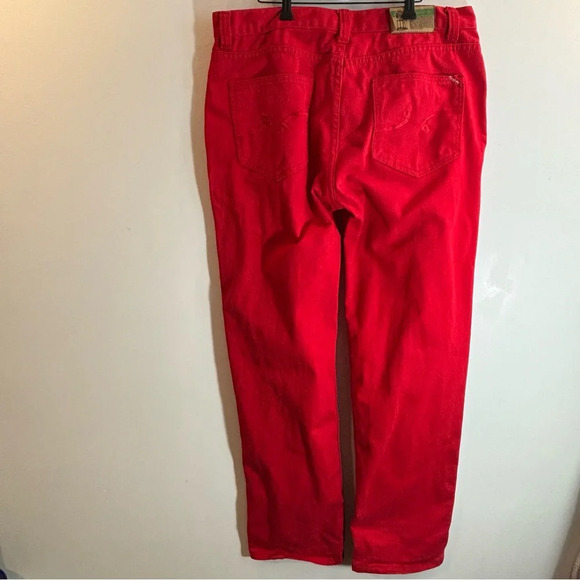 LR BY LRG Sz 36 Jeans Men 100% Cotton  in Red Tapered Leg - Picture 7 of 11